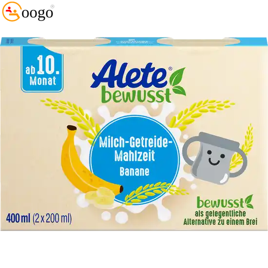 Milch-Getreide-Mahlzeit Banane, 2 x 200 ml = 400 ml