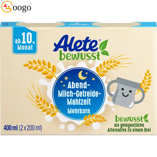 Abend-Milch-Getreide-Mahlzeit Mehrkorn ab 10. Monat, 2 x 200ml =. 400 ml