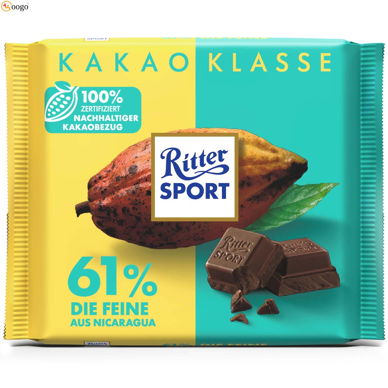 Ritter Sport Kakao-Klasse 61% Die Feine aus Nicaragua, 100g