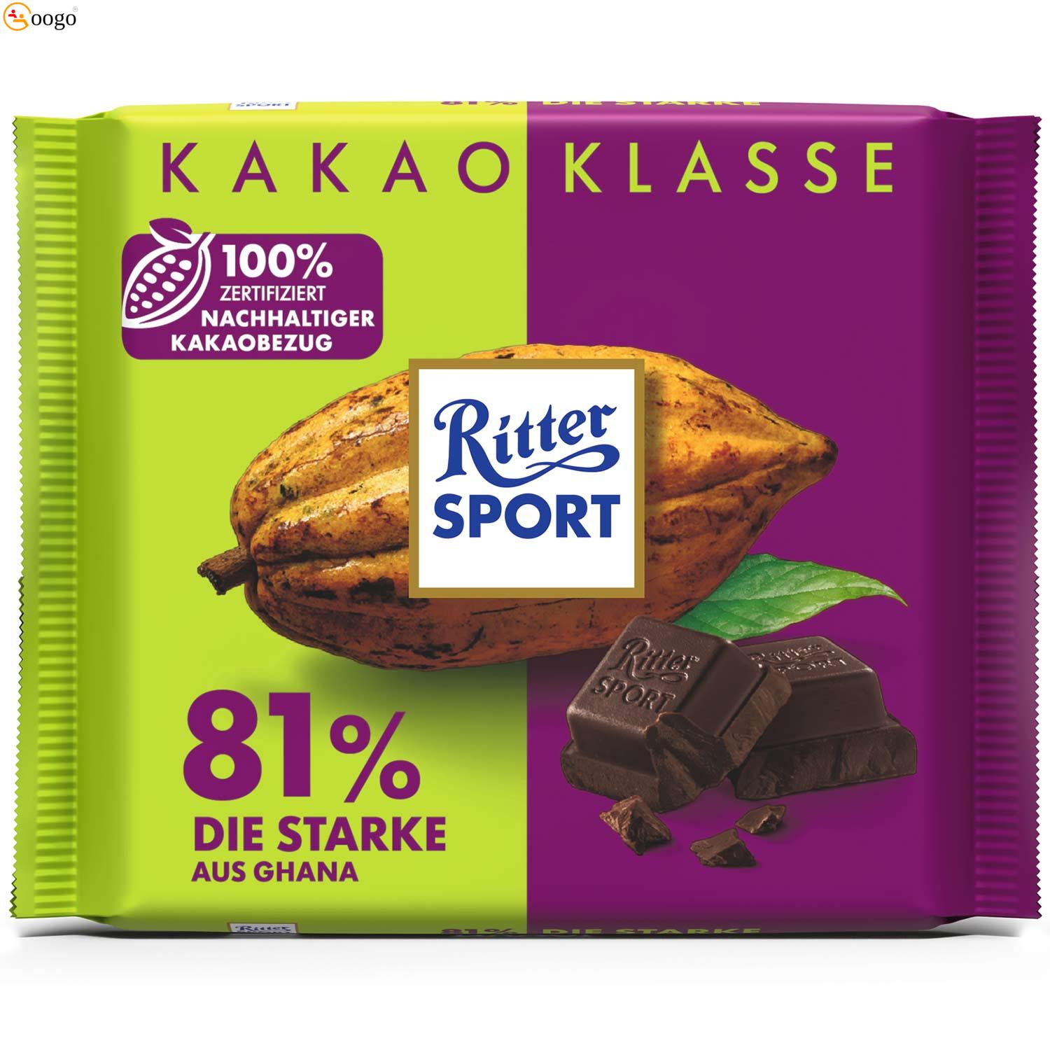 Ritter Sport Kakao-Klasse 81% Die Starke aus Ghana 100g