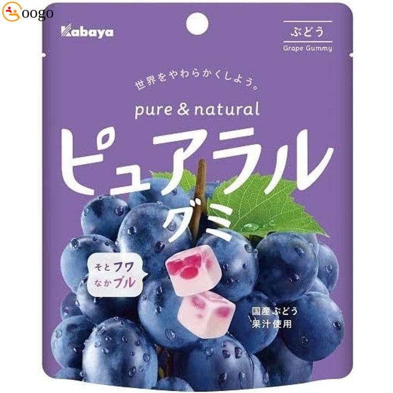 Kabaya Pure Ral Gummi Grape, 58g x 8 bags